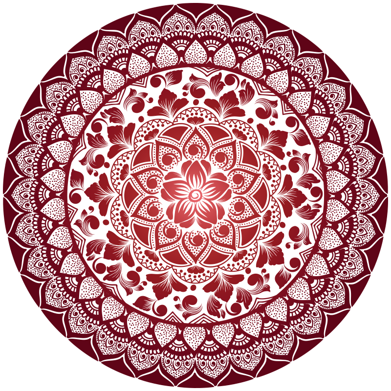 Mandala vinyl rug intricate mandala design - TenStickers