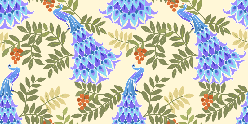 Magic peacock feather animal print vinyl rug - TenStickers