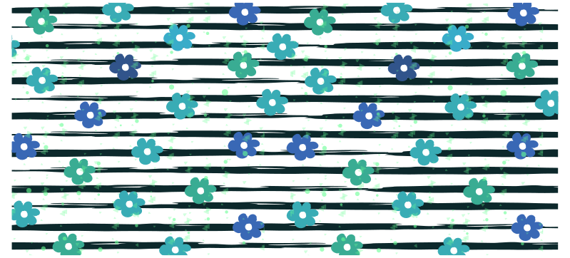 Floral Striped Design kitchen vinyl rug - TenStickers