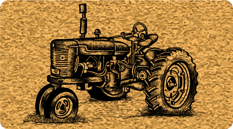 Retro Tractor Artwork vintage vinyl rug - TenStickers