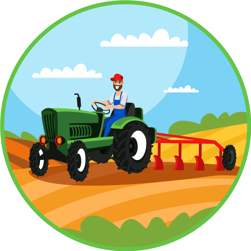 Ploughing Tractor kids vinyl rug - TenStickers