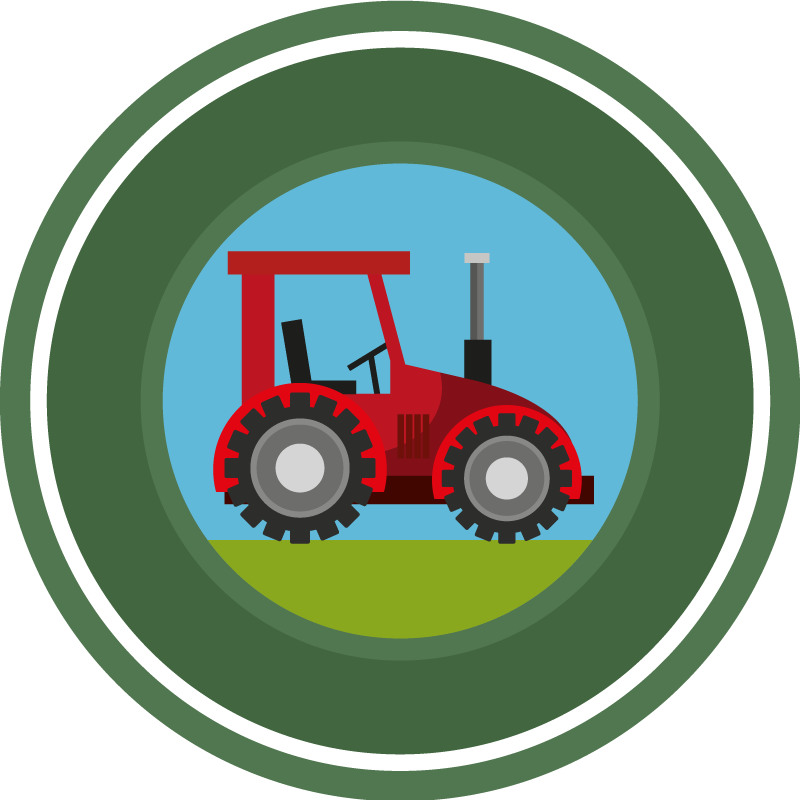 Green circle tractor kids vinyl rug - TenStickers