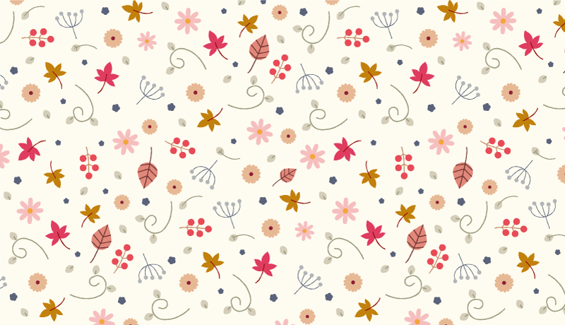 Floral vinyl rug with floral pattern accent - TenStickers