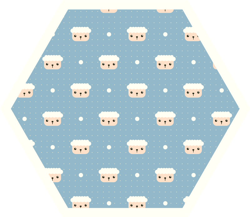 Sheep Pattern nursery vinyl rug - TenStickers