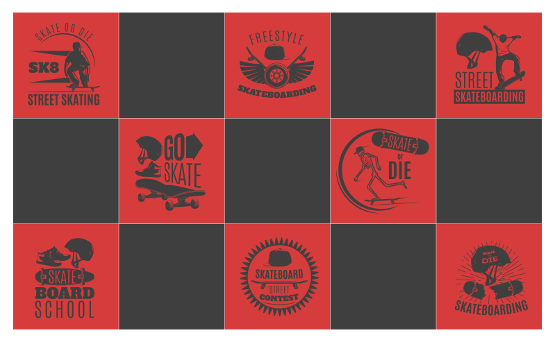 Skateboard Themed gaming vinyl rug - TenStickers