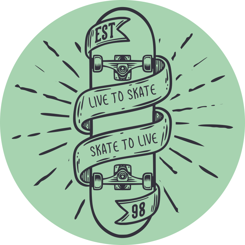 Skate to Live teen vinyl rug - TenStickers