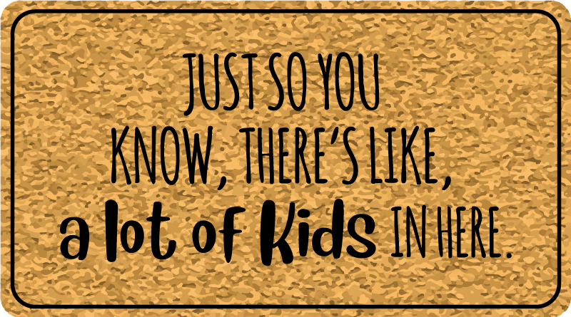 Informative Entry Text custom vinyl rug - TenStickers