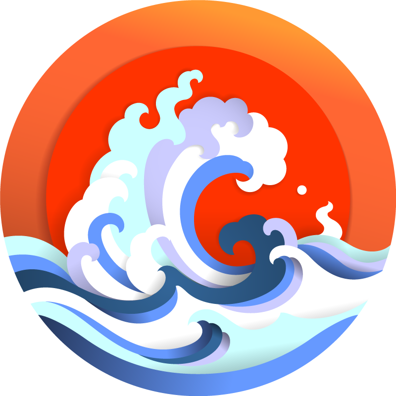 Sun and wave nature vinyl rug - TenStickers