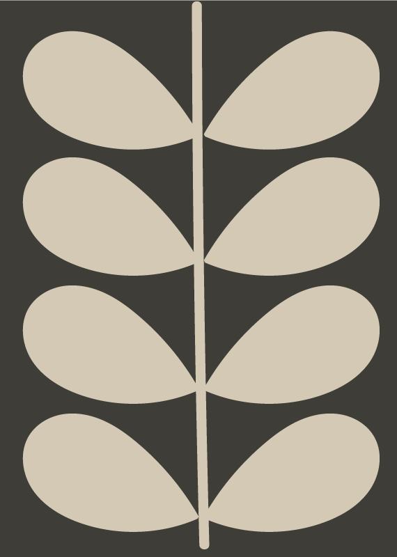 Dark Orla Kiely  modern vinyl rug - TenStickers