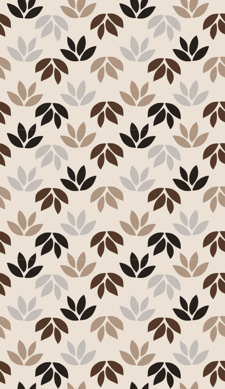 Brown leaf branches floral rug - TenStickers