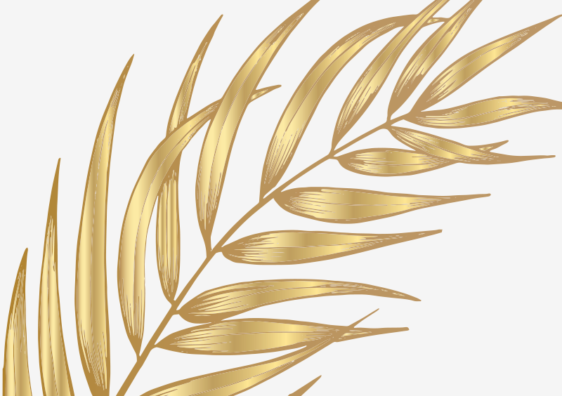 Golden Foliage Pattern floral vinyl rug - TenStickers