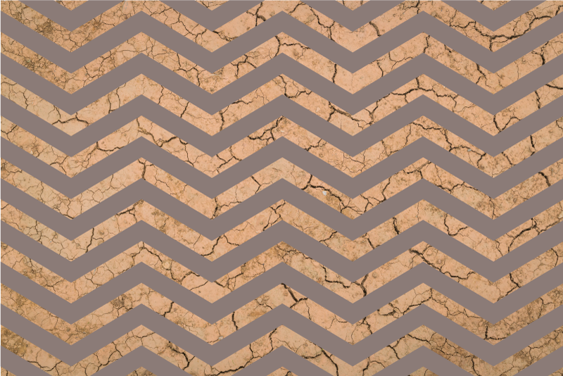 Zig- Zag Brown Mud vinyl rug - TenStickers