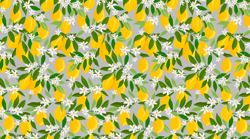 Lush citrus blossom kitchen vinyl rug - TenStickers