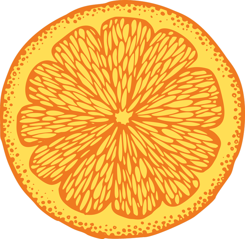 Orange citrus slice kitchen vinyl rug - TenStickers