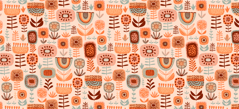 Floral vinyl rug with natural floral designs - TenStickers