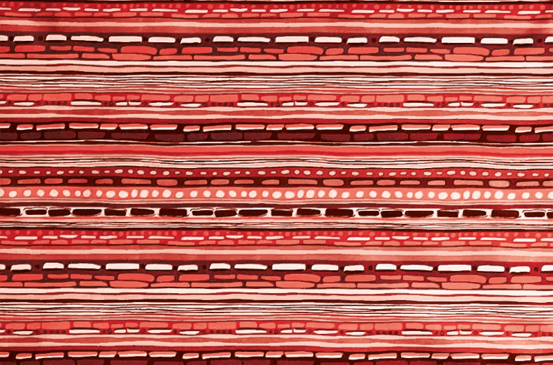 Abstract Red Lines stripes vinyl rug - TenStickers