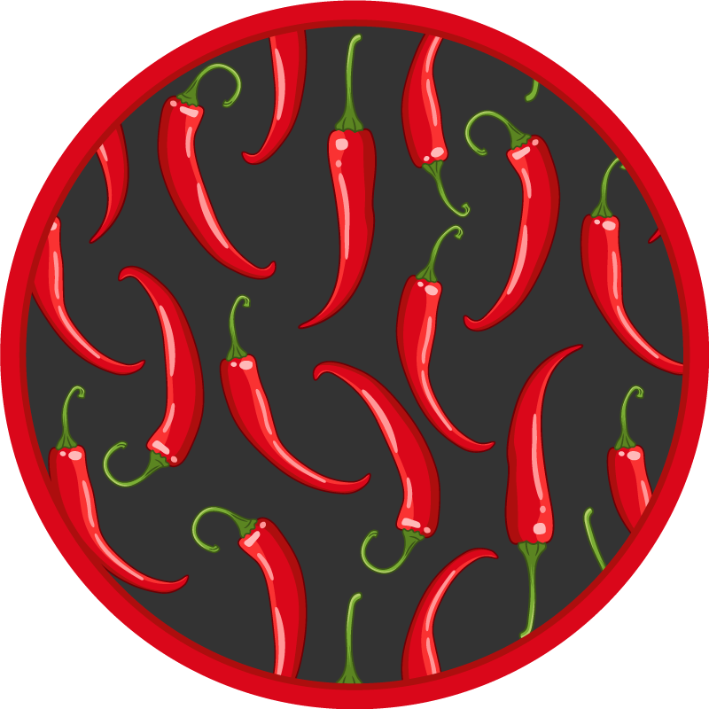 Spicy Red Peppers scandinavian vinyl rug - TenStickers