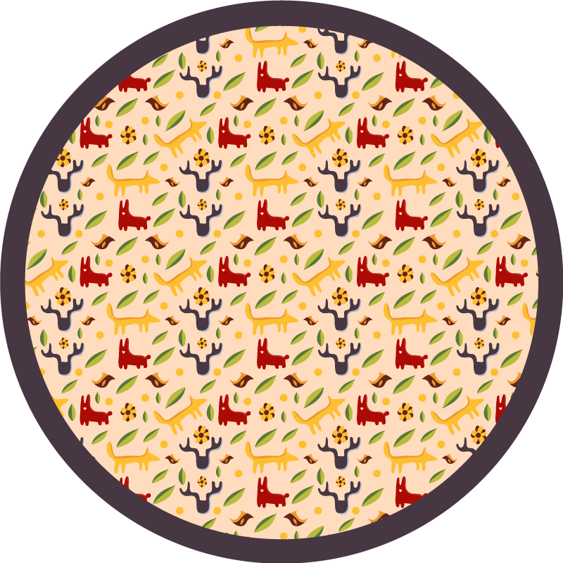 Colorful forest animals kids vinyl rug - TenStickers