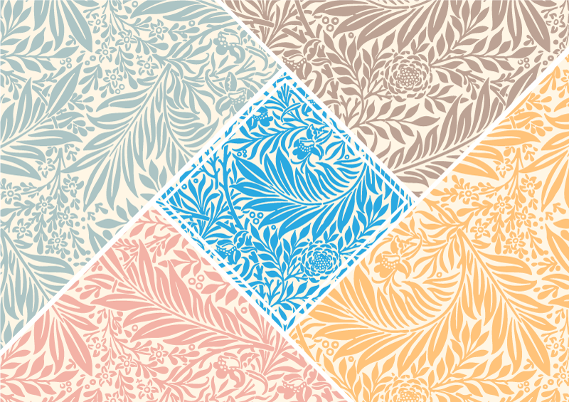 Floral Patchwork Design kitchen vinyl rug - TenStickers