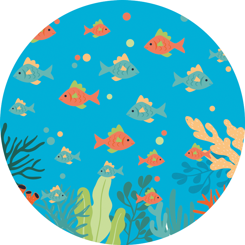 Colorful underwater scene bathroom vinyl rug - TenStickers
