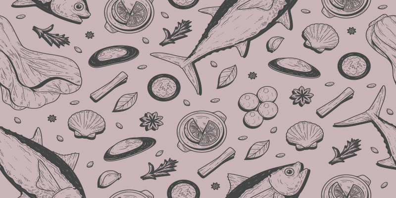 Marinistic pattern kitchen floor tiles - TenStickers