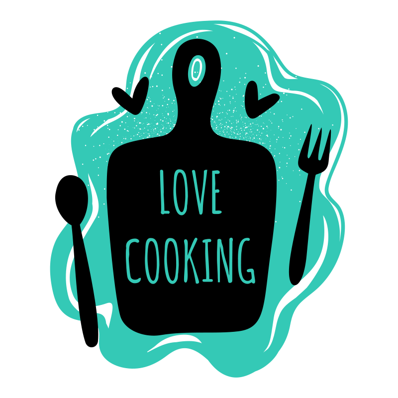 Cutting board love cooking kitchen vinyl rug - TenStickers