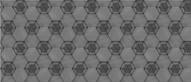 Hexagonal Grey Pattern marble vinyl rug - TenStickers