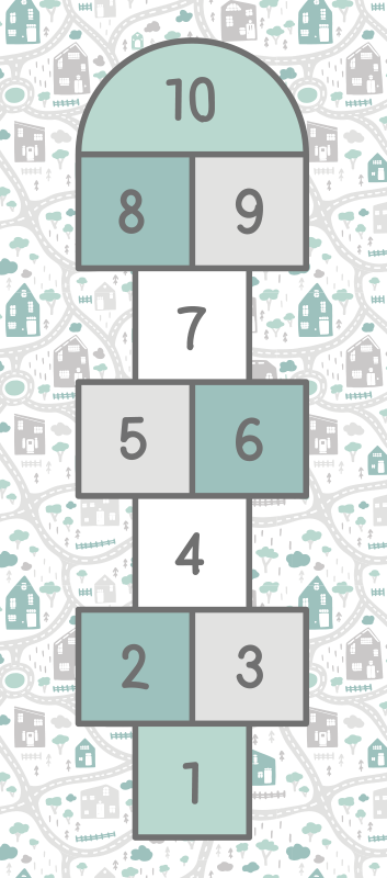 Hopscotch Play Area gaming vinyl rug - TenStickers
