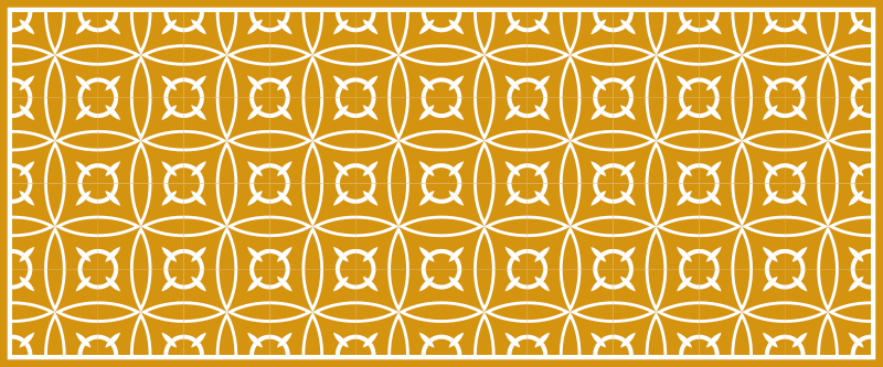 Geometric yellow motif tile vinyl rug - TenStickers