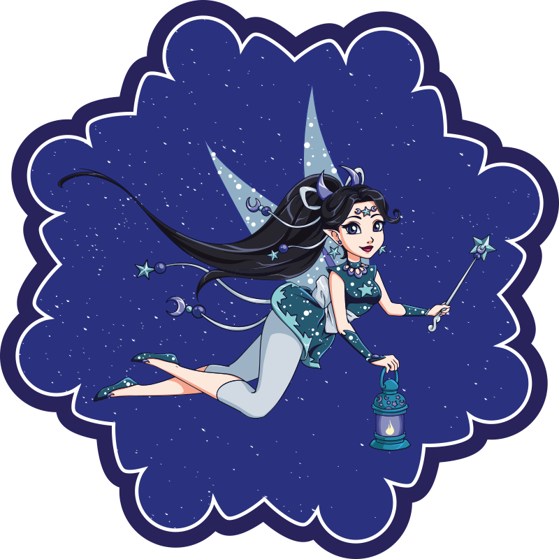 Fairy Night Sky kids vinyl rug - TenStickers