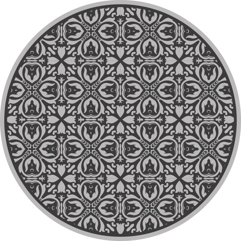 Geometric Floral Motifs texture vinyl rug - TenStickers