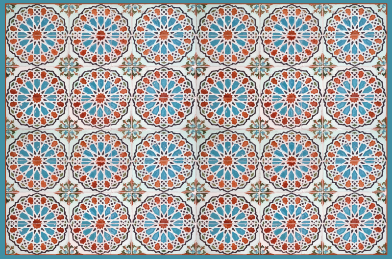 Beja round vintage  kitchen floor tiles - TenStickers
