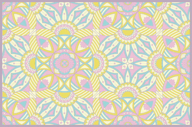 Complex Geometric Arrangements mandala vinyl rug - TenStickers