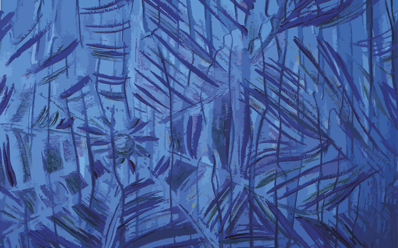 Nature vinyl rug with tropical leaf design - TenStickers