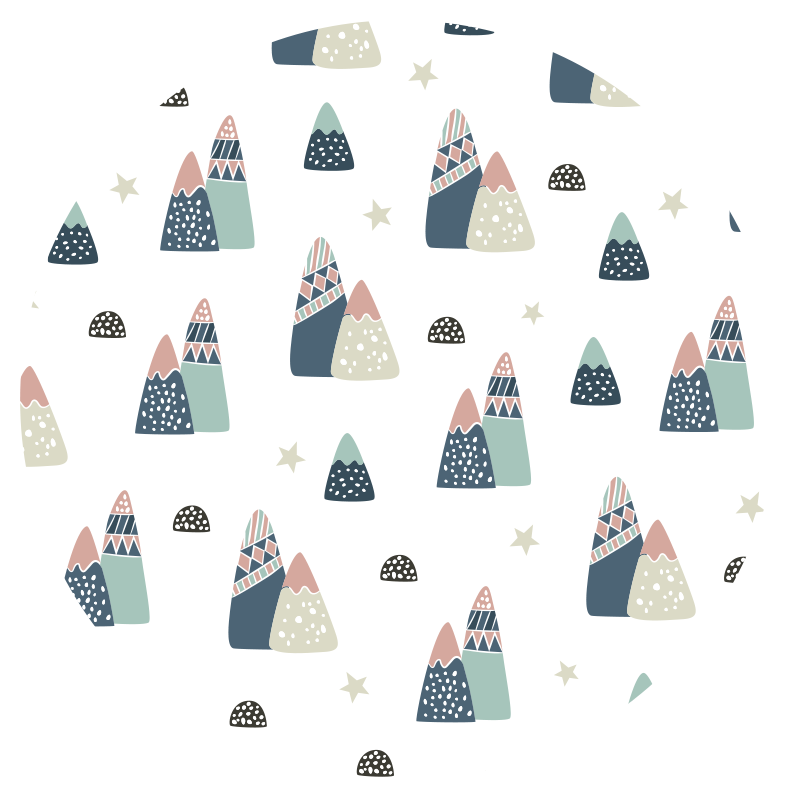 Mountainous Playful Pattern nursery vinyl rug - TenStickers