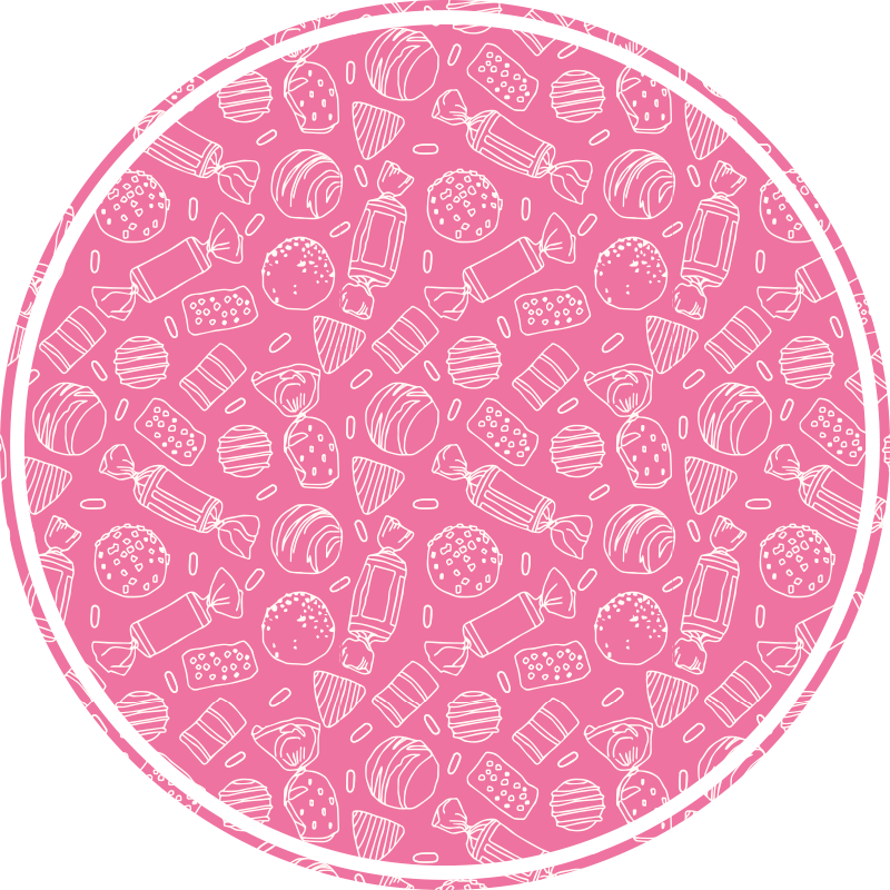 Cadny pink pattern kids vinyl rug - TenStickers