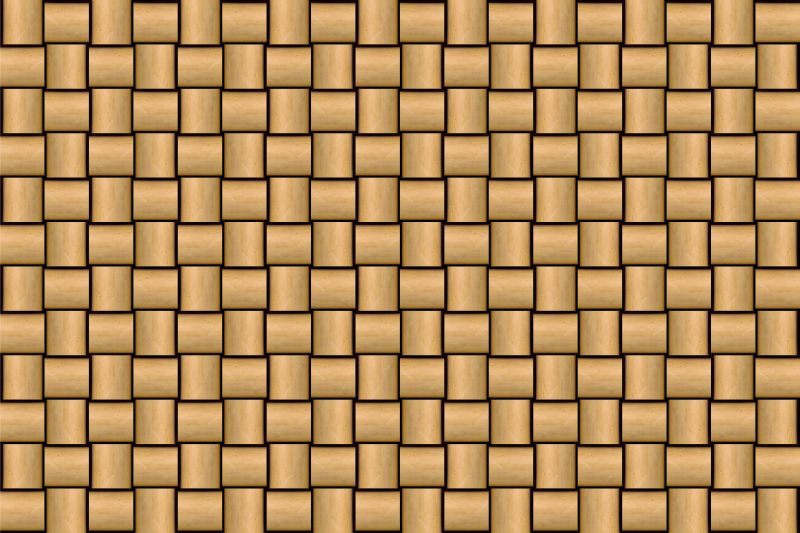 Brown tile pattern wood effect vinyl rug - TenStickers