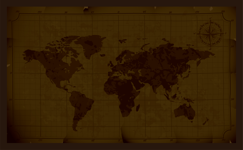 Vintage stone effect world map rug - TenStickers