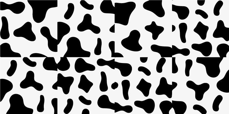 Animal print vinyl rug black and white cow - TenStickers