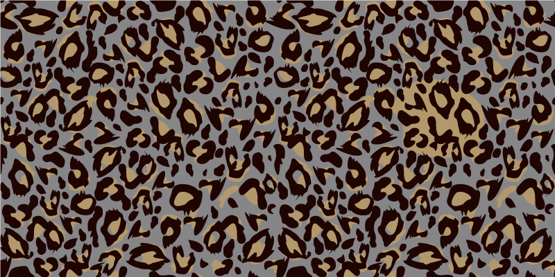 Grey leopard motif animal print vinyl rug - TenStickers