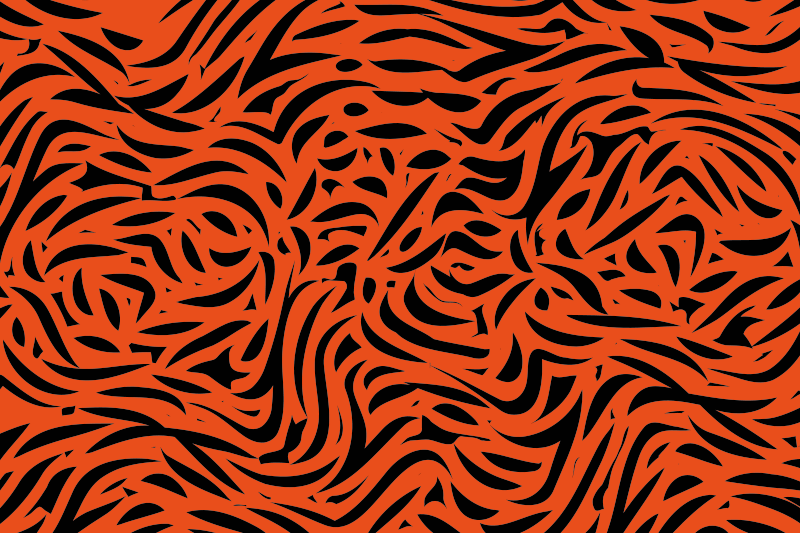 Dynamic Orange Pattern animal print vinyl rug - TenStickers