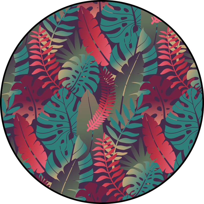 Tropical Leaf Composition nature vinyl rug - TenStickers