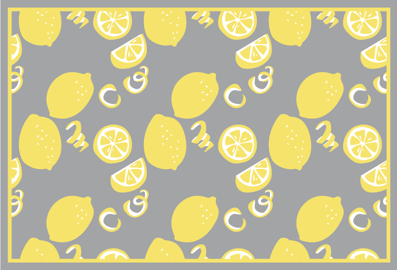 Citrus fruit motif kitchen vinyl rug - TenStickers