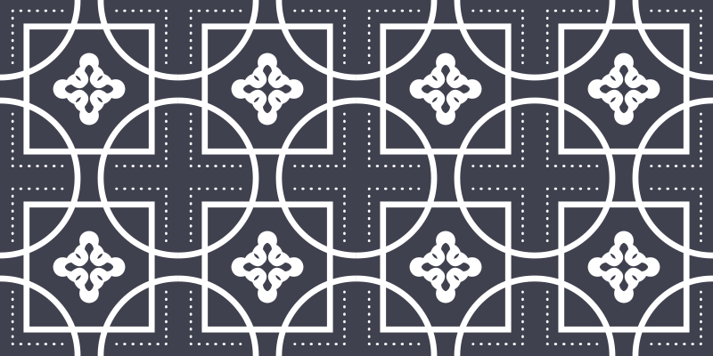 Geometrical shapes tile effect vinyl rug - TenStickers