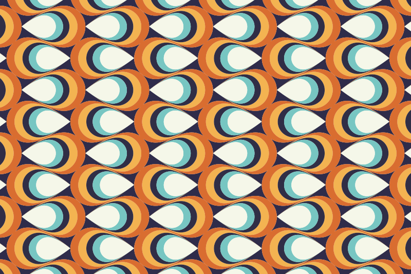 Retro Swirl Element geometric vinyl rug - TenStickers