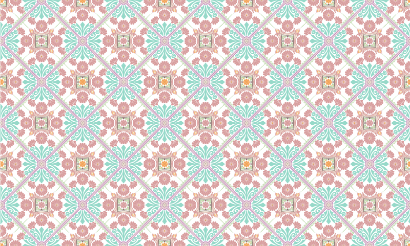 Pink mandala tiles  tile carpet - TenStickers