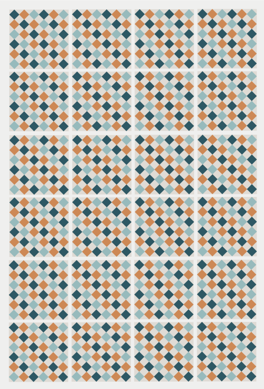 colourful tiles mosaic vinyl rug - TenStickers