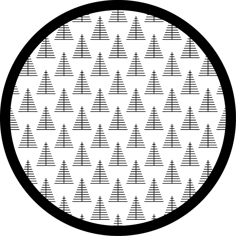 Scandinavian vinyl rug geometric gray trees - TenStickers