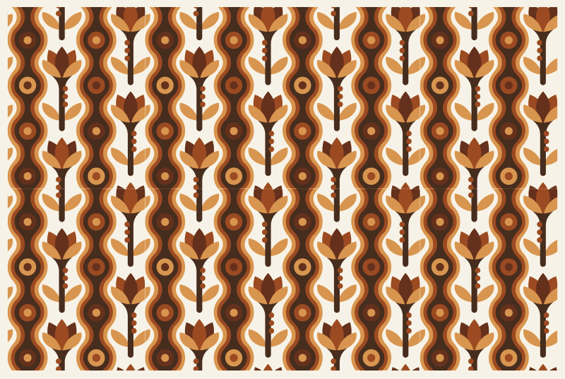 Cool botanical ripples floral vinyl rug - TenStickers