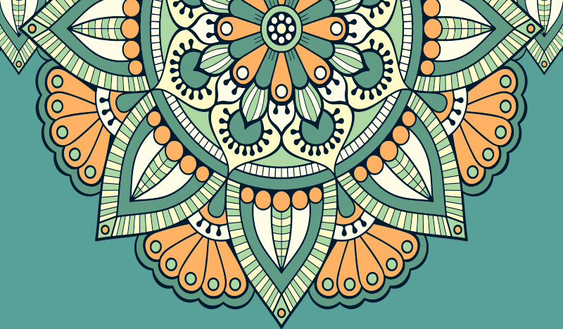 ornamental beautiful geometric  vintage rug - TenStickers